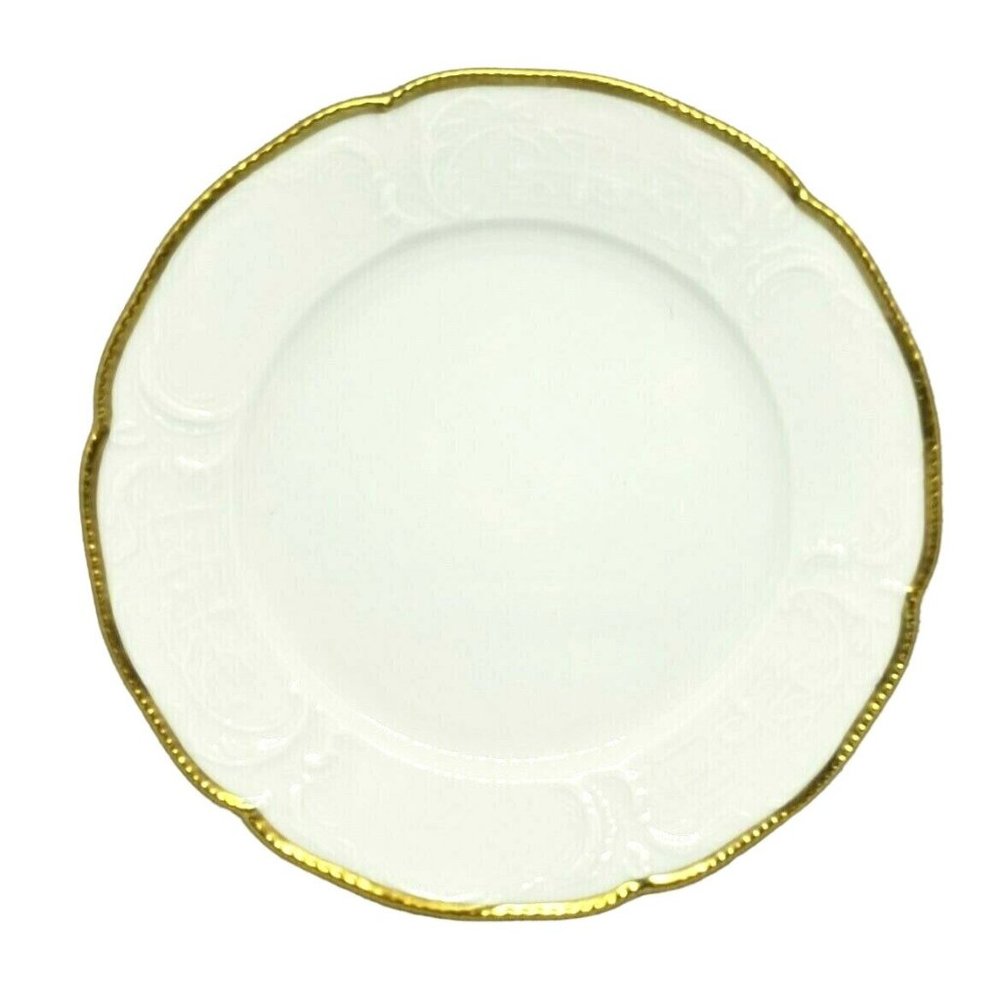 Classic Rose Collection Rosenthal Group Germany White Plate With Gold Trim